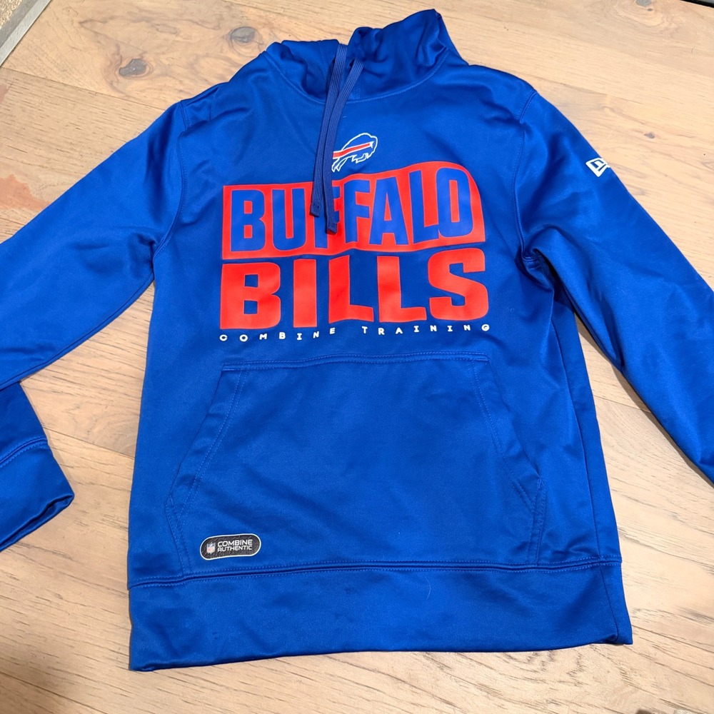 New Era Buffalo Bills NFL Combine Training Hoodie Blue Red Small Sweatshirt